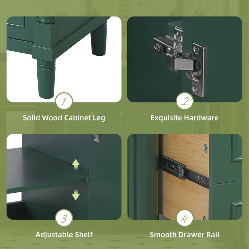 Bathroom Vanity with Sink, Freestanding Bathroom Cabinet, Storage Cabinet with 2 Drawers & Soft-Closing Door & Ajustable Shelf