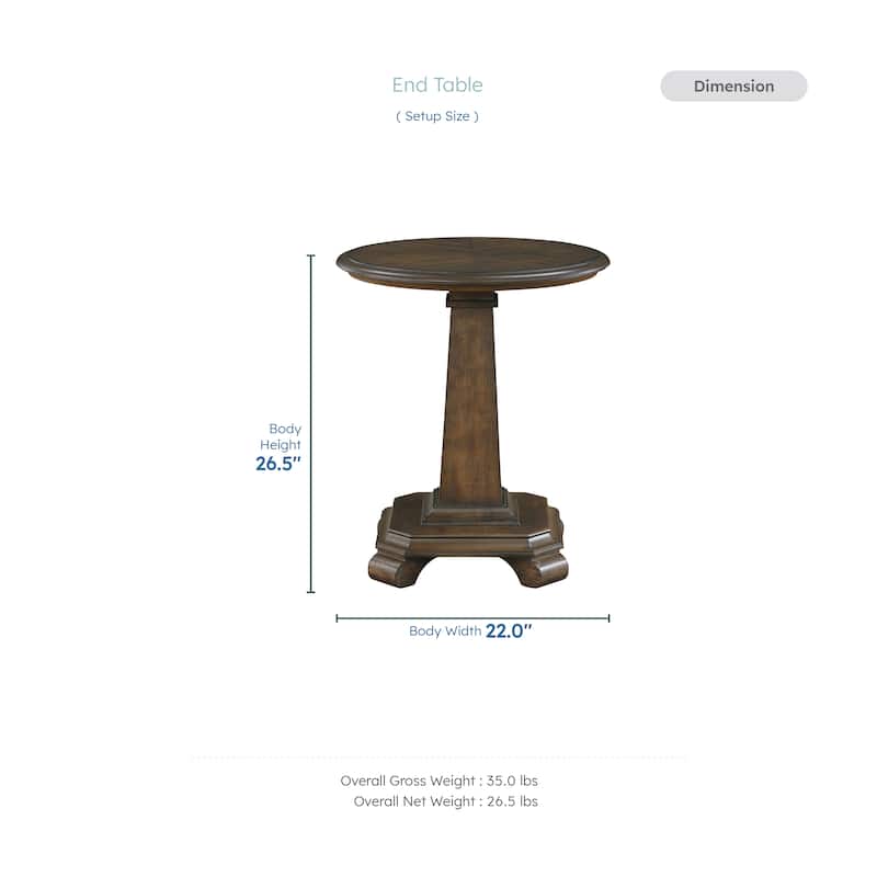 Dionne Round Wood End Table