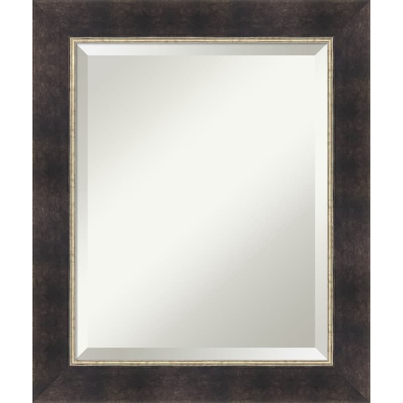 Odin Antique Bronze Beveled Wood Framed Wall Mirror - Odin Antique Bronze