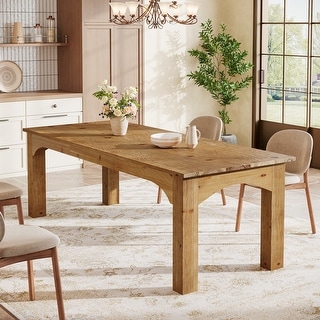 Solid Wood Dining Table, 78.7" Long Rectangular Kitchen Table for 6-8 ...
