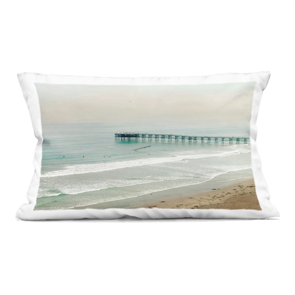 Stupell Distant Pier Beach Jetty Decorative Printed Throw Pillow Design by Rhonda Addison