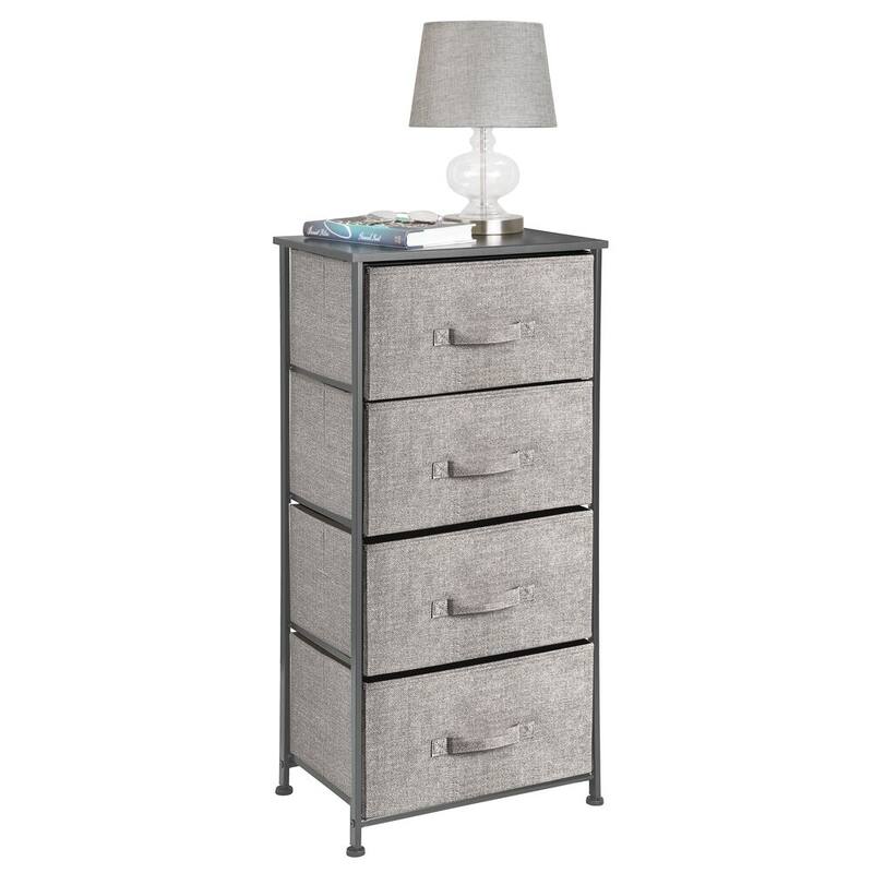mDesign Vertical Dresser Storage Tower with 4 Drawers