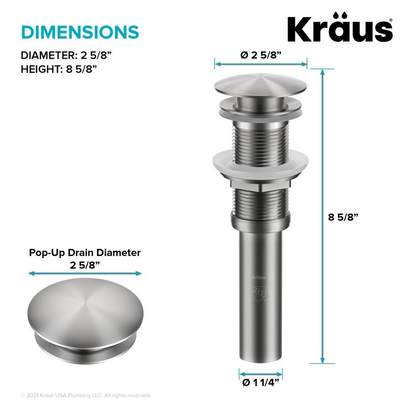 KRAUS Pop-Up Drain for Vessel Bathroom sink