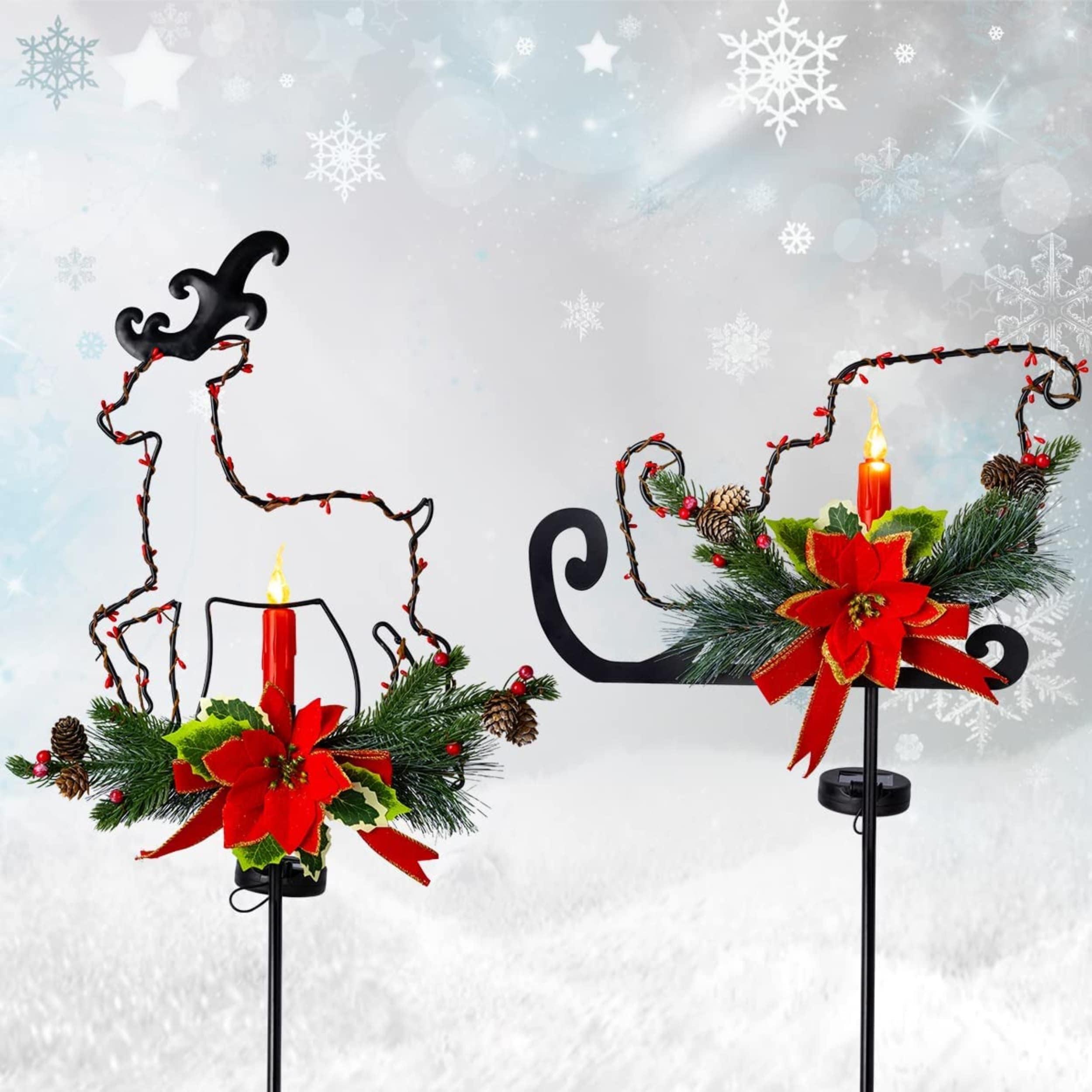 Solar reindeer lights outlet