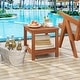 preview thumbnail 5 of 8, Gymax 2PCS 2-Tier Adirondack Side Table w/ Slatted Tabletop Storage