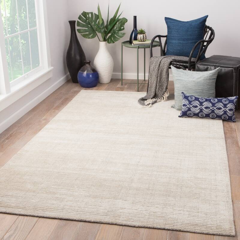Phase Handmade Solid Color Textured Wool/ Viscose Area Rug