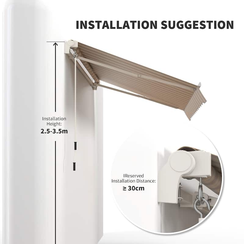 Manual Retractable Sun Shade Patio Awning