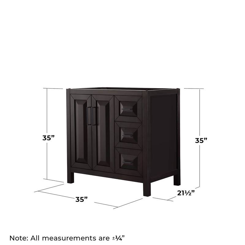 Wyndham Collection Daria 35" Single Free Standing Vanity Cabinet -