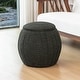 preview thumbnail 8 of 8, Convenience Concepts Designs4Comfort Vanessa Round Accent Storage Ottoman Dark Charcoal Grey Fabric