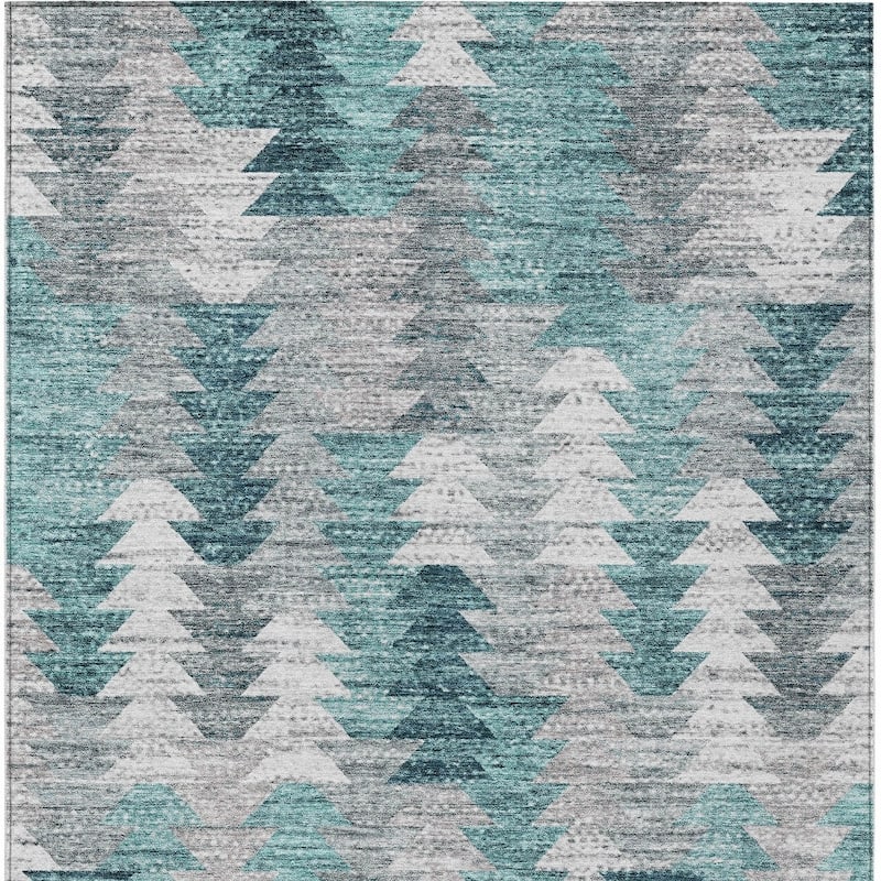 HomeRoots Geometric Transitional Rectangle Outdoor Rug