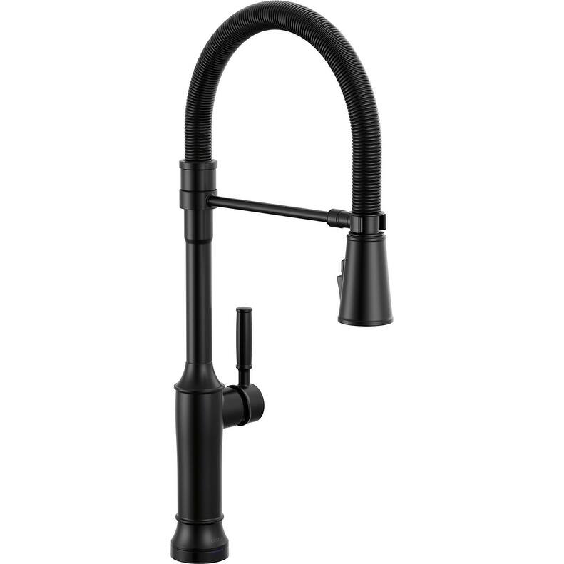 Delta 9684TL-DST Renaldi 1.8 GPM Single Hole Pre-Rinse Kitchen Faucet - Matte Black