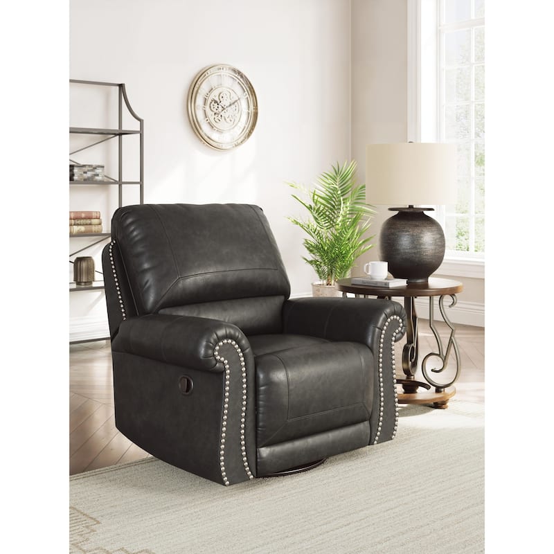 Signature Design by Ashley Chatterton Black Swivel Glider Recliner - Black