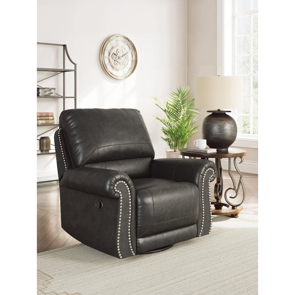 Signature Design by Ashley Chatterton Black Swivel Glider Recliner