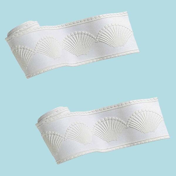 Shop 2 Rolls Wallpaper Border White Vinyl Embossed Set Of 2