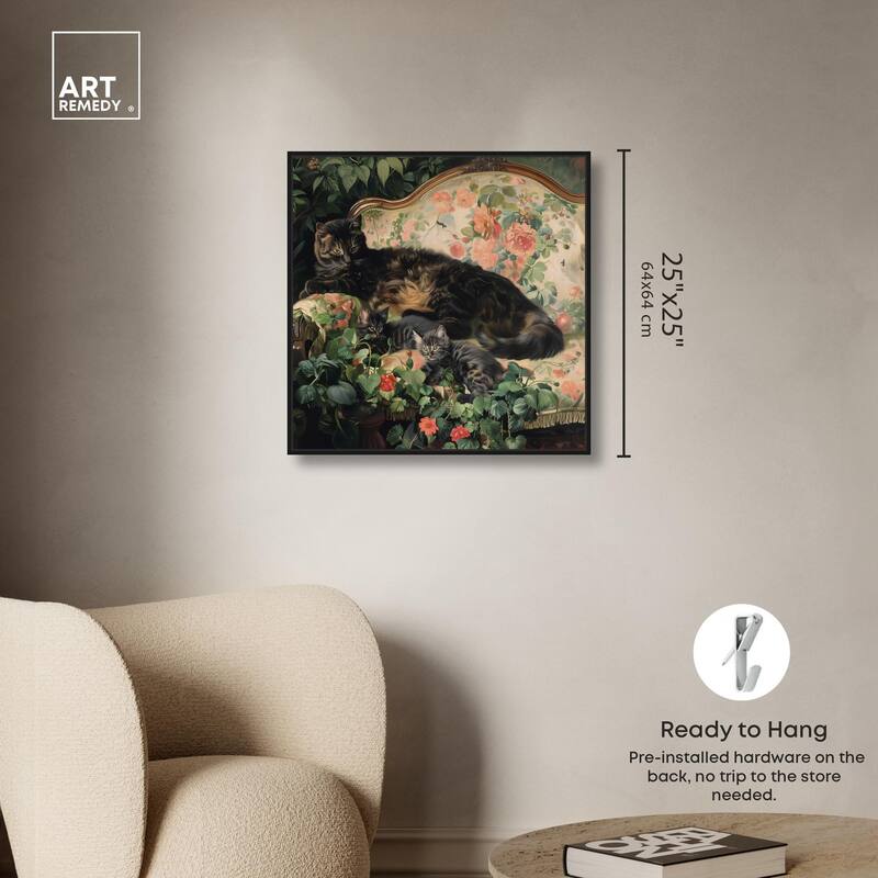 Lounging Cats II Canvas by Art Remedy