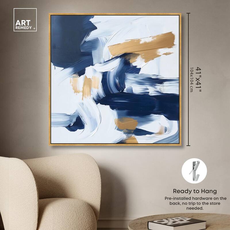 Azure and Gold Canvas by Art Remedy
