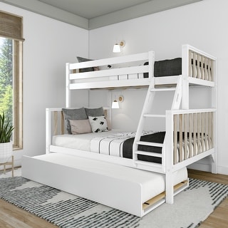 Max and Lily Scandinavian Twin over Full Bunk Bed with Trundle