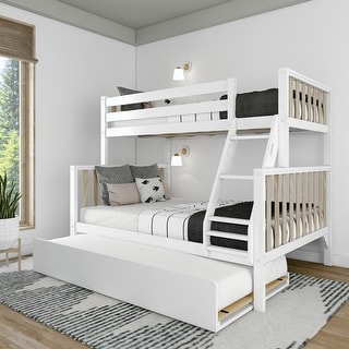 Scandinavian Twin Over Full Bunk Bed With Twin-Size Trundle