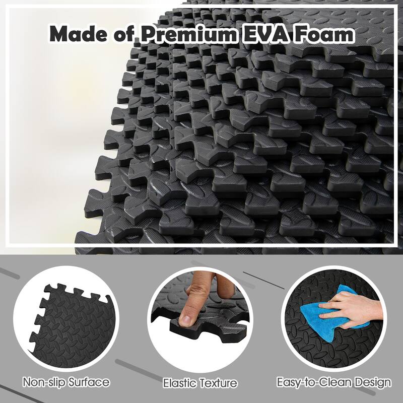 Costway 24 Tiles 1/2'' Puzzle Floor Exercise Mat Interlocking - 24 Tiles