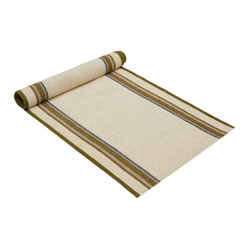 Caravan Antibes Runner - 20" x 72" - 20" x 72" - Natural/Green