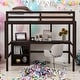 preview thumbnail 32 of 43, Full size Loft Bed with Desk, Writing Board and Drawers Cabinet, White