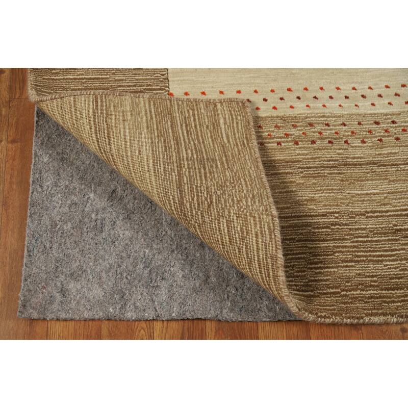 Hand Knotted Oriental 100% Wool Carpet Tribal Tribal Beige & Ivories Gabbeh Area Rug - 7' 6'' X 5' 5''