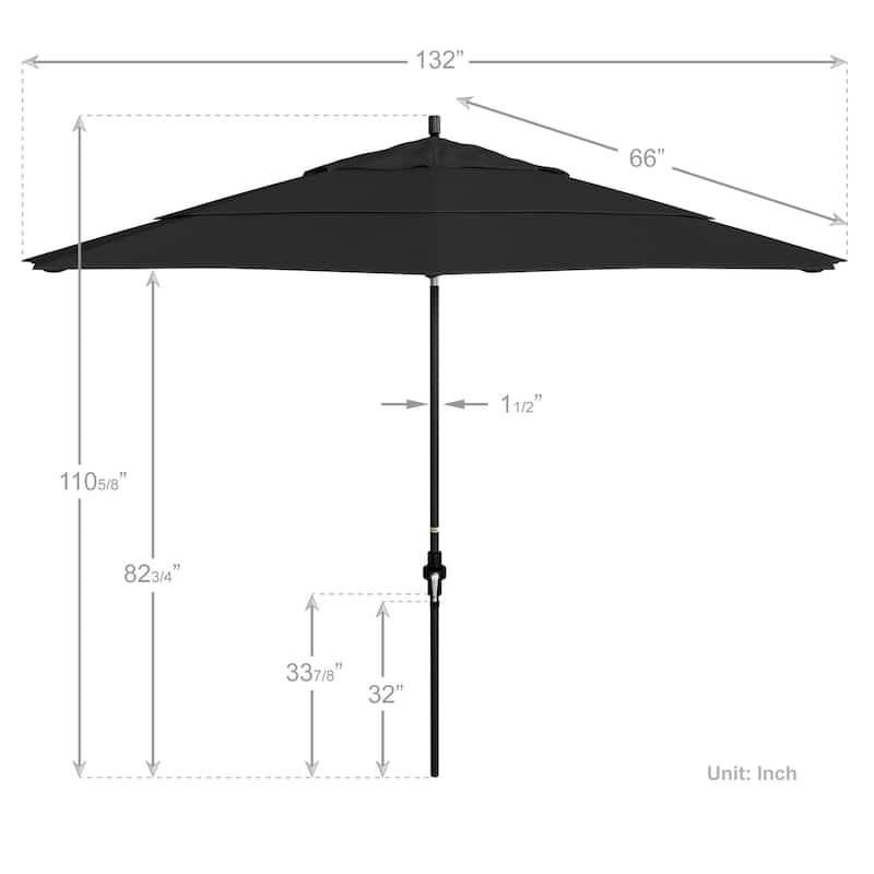 North Bend 11-foot Crank Open Auto-tilt Black Umbrella by Havenside Home