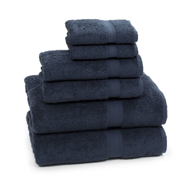 Authentic Hotel and Spa Turkish Cotton 6-piece Towel Set - Navy