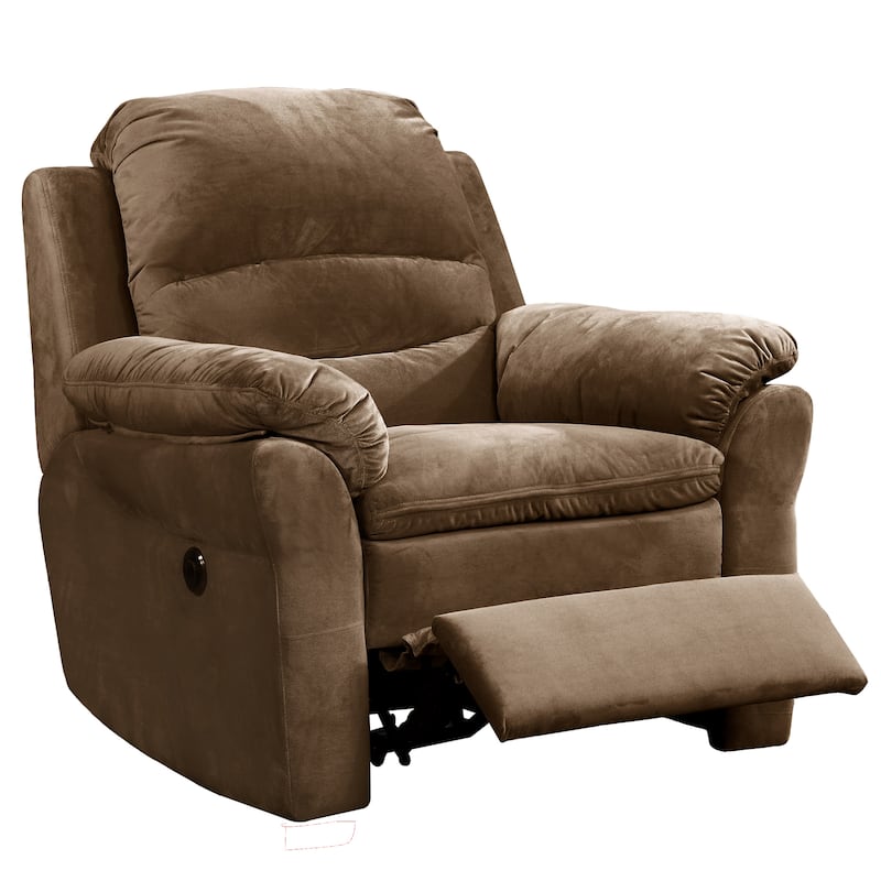 Electric Recliner Chair with USB Port and Gentle Lumbar Massage,Ideal for Living Rooms, Home Theaters,or Bedrooms - Brown