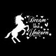 preview thumbnail 9 of 13, Unicorn Wall Decal for Baby Girl Nursery 22 wide x 15 tall inches - White