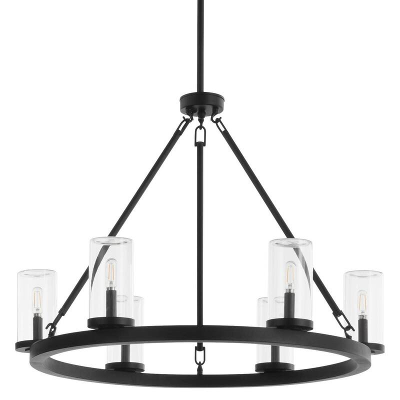 Quorum International 70-6 Gentry 6 Light 32" Wide Ring Chandelier - Matte Black