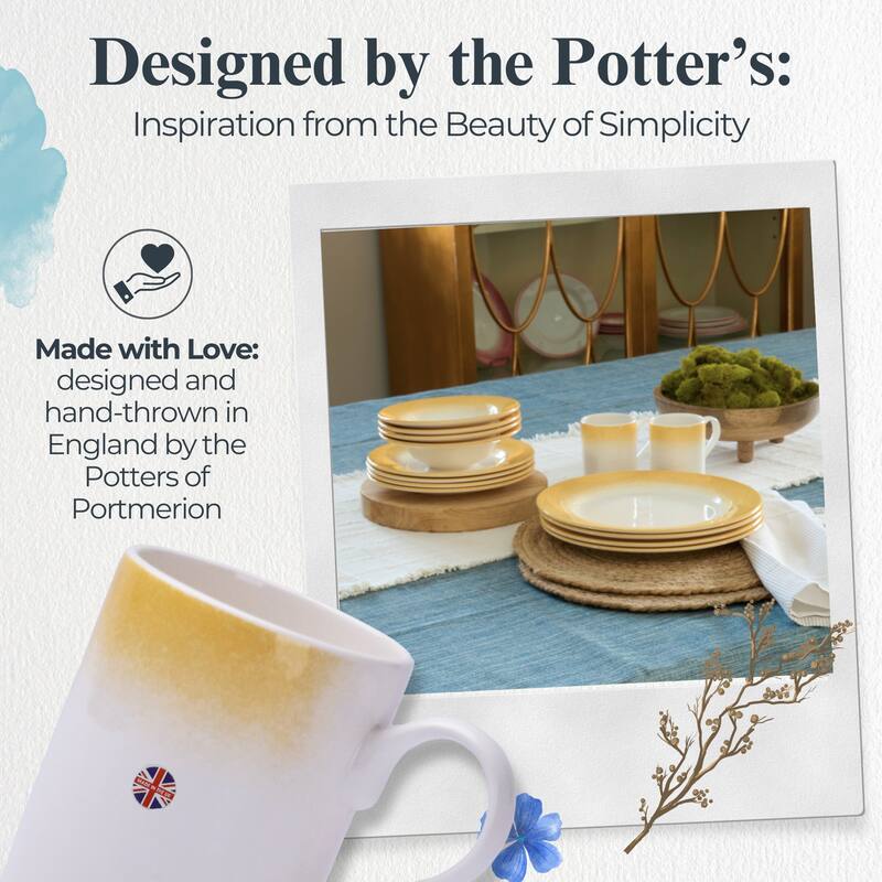 Portmeirion Set of 4 Potters Mist Breakfast Mugs