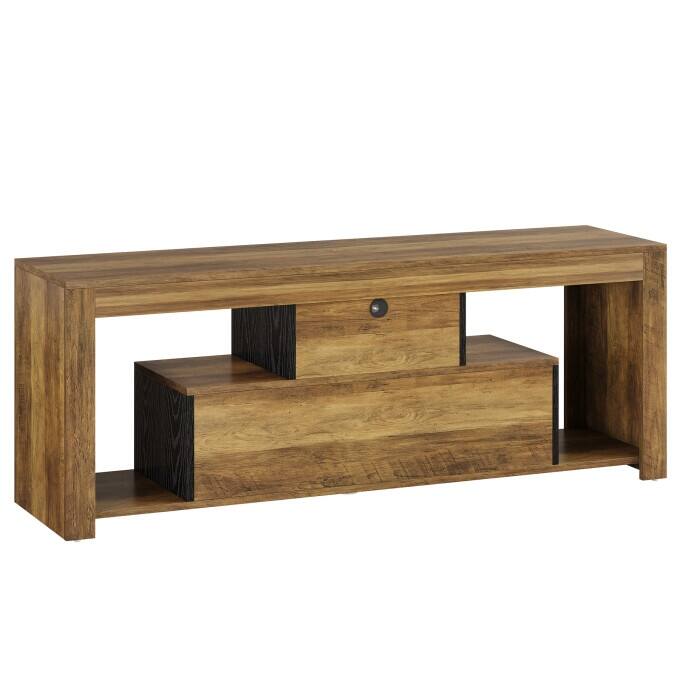 63" Rustic Wooden Console Sofa Table, Long Entryway Table with Storage