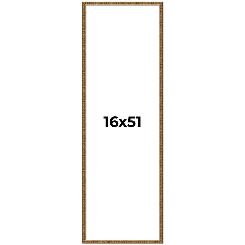 16x51 Frame Gold Solid Wood Picture Frame - Complete Modern Photo