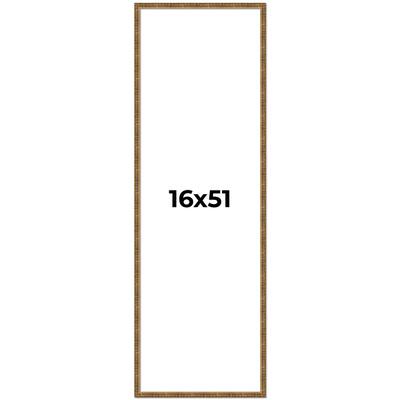 16x51 Frame Gold Solid Wood Picture Frame - Complete Modern Photo