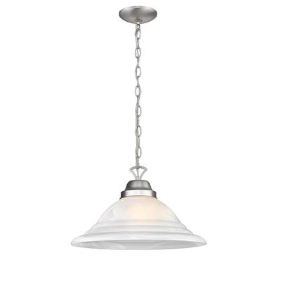 15 "1 light LED Matte Nickel Glass Chandelier