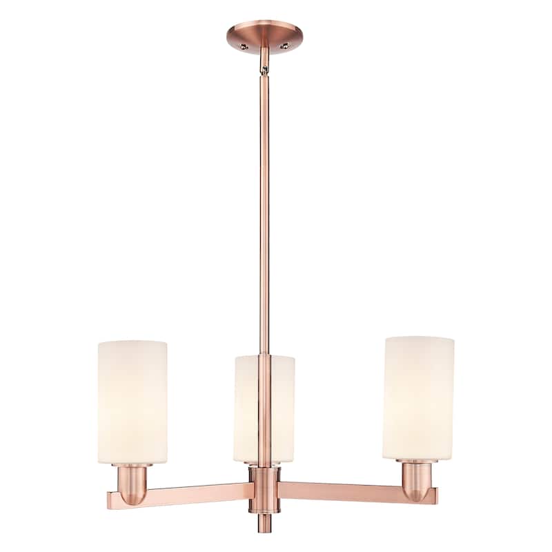Innovations Lighting Endless Possibilities Arcadia - Clymer - 3 Light 26" Stem Hung Chandelier - Antique Copper/Matte White