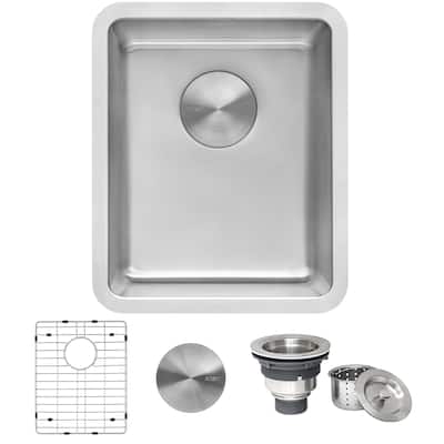 Ruvati 15-inch Undermount Bar Prep Kitchen Sink 16 Gauge Stainless Steel Single Bowl - RVM5815 - 15" X 18"