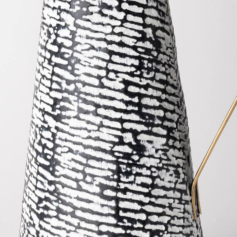 Colette Small Black & White Metal Patterned Vase