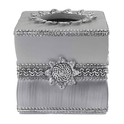Avanti Linens Braided Medallion Tissue Cover - Granite - Tissue Cover