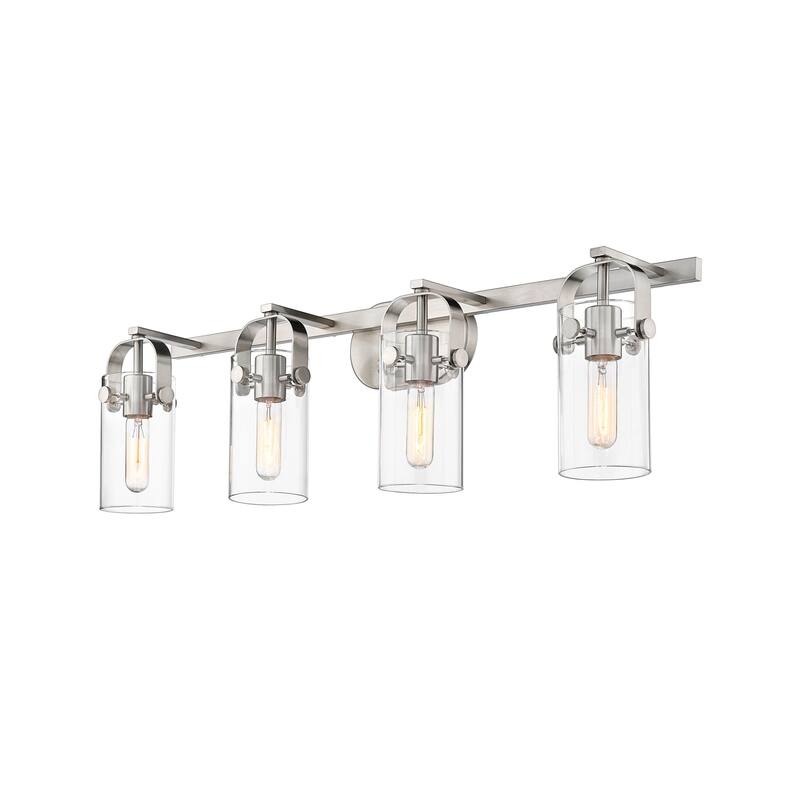 Innovations Lighting 423-4W-11-35 Pilaster Vanity Pilaster 4 Light 35" - Brushed Satin Nickel / Clear