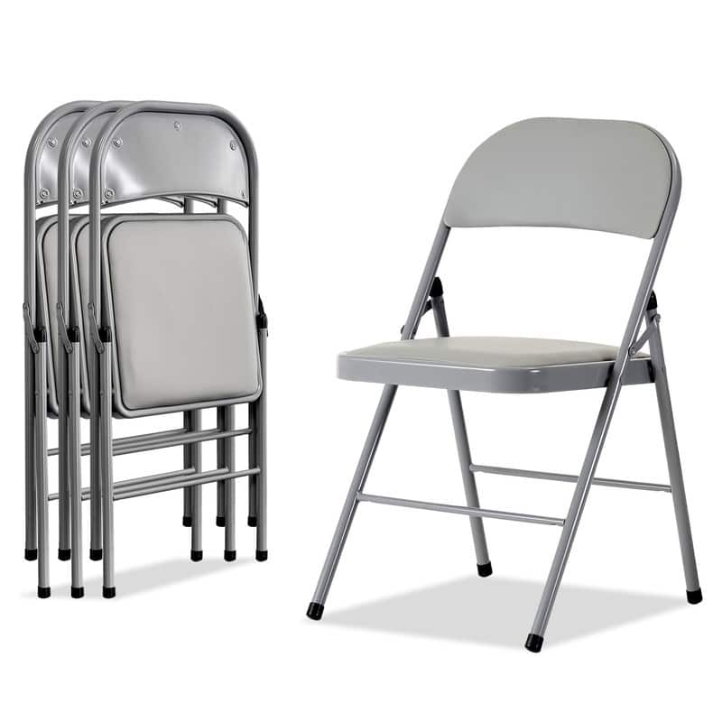Elegant Foldable Iron & PVC Chairs for Convention & Exhibition White
