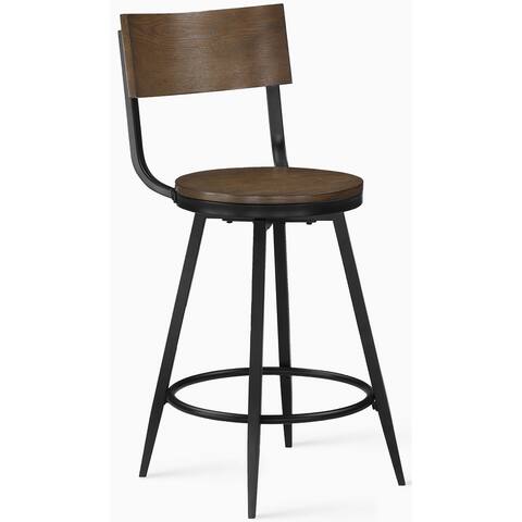 Delmar Wood and Metal Swivel Stool by Greyson Living