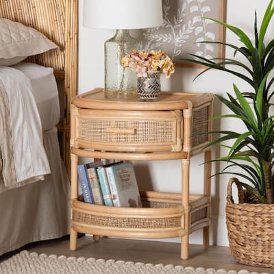 Divitia Bohemian Natural Rattan 1-Drawer Nightstand