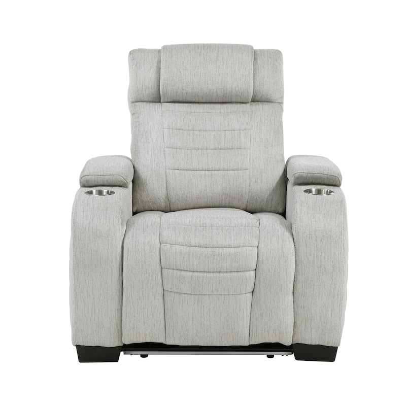 Coast 38.5" Microfiber Manual Recliner - Storage Arm, Cup Holder & LED