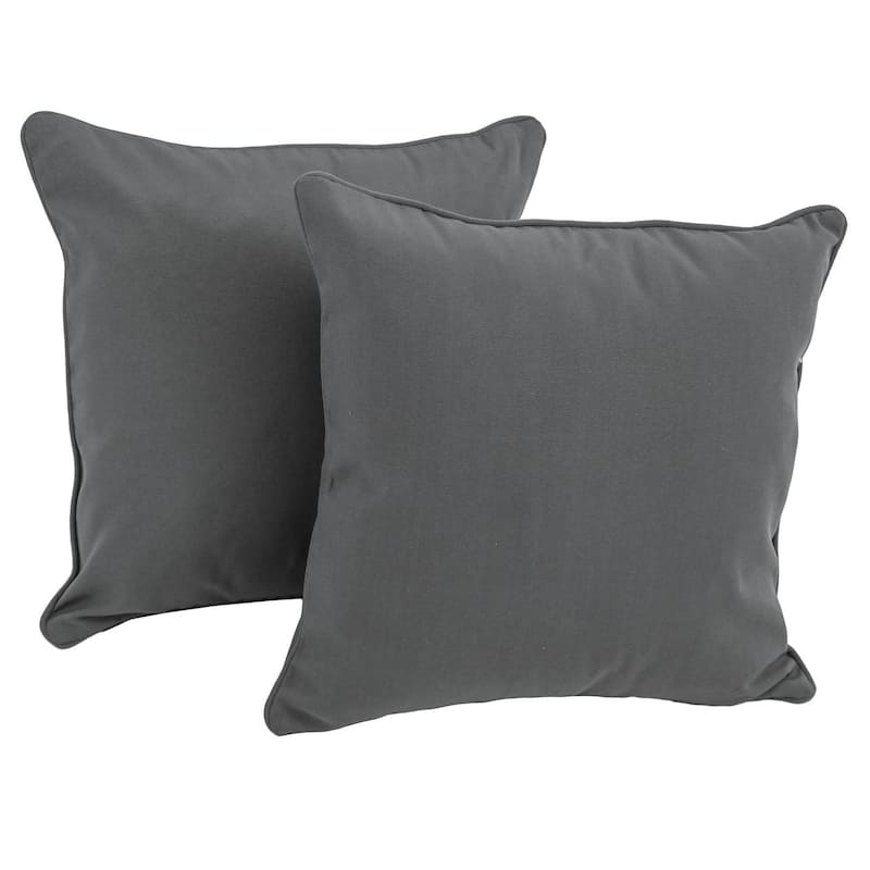 18-inch Twill Throw Pillows (Set of 2) - Steel Grey