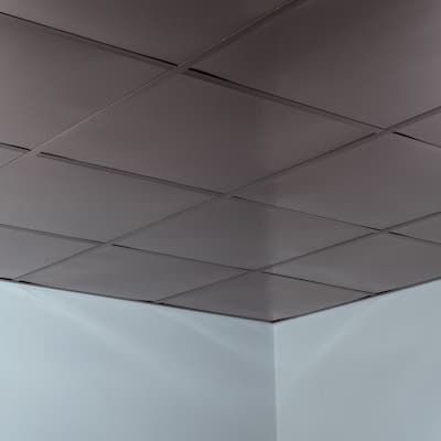 FASÄDE Flat Decorative Vinyl 2ft x 2ft Lay in Ceiling Panel in Brushed Nickel (5 Pack)