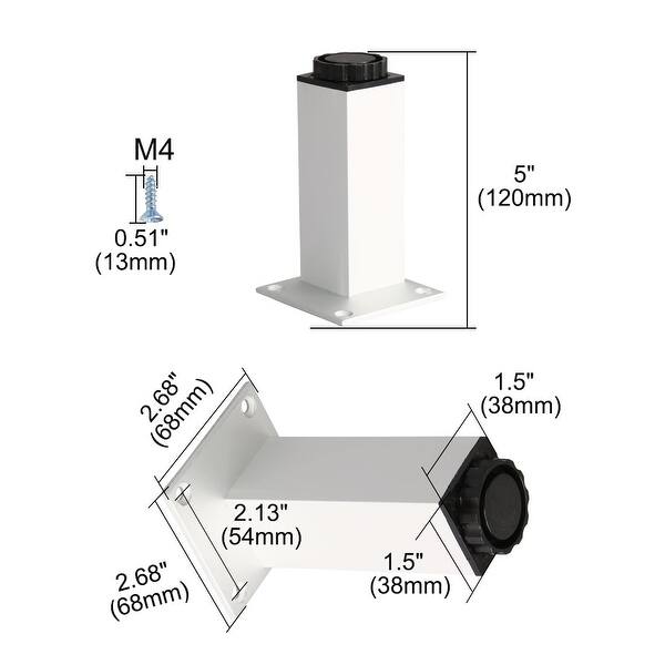Furniture Leg Aluminium Alloy Sofa Feet Replacement Height Adjuster