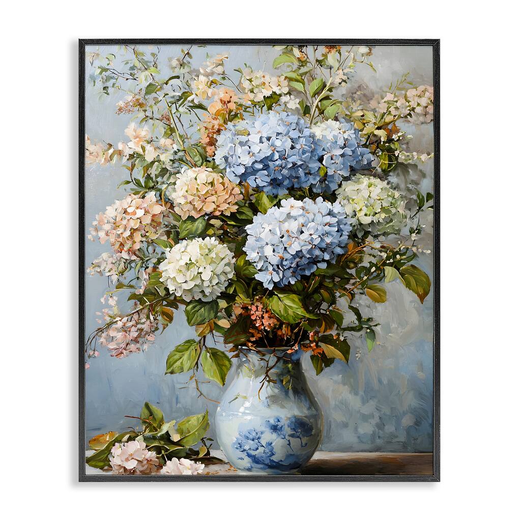 Stupell Classic Hydrangeas & Leaves Framed Giclee Art Design By Franklyn Gregory