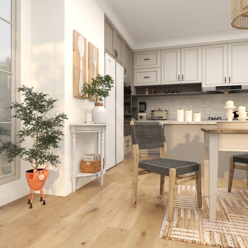 Pink Metal Pig Indoor Outdoor Planter with Floral Accents